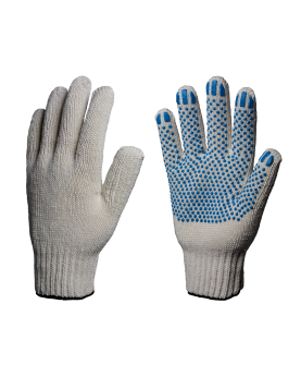 Перчатки трикотажные с точечным полимерным покрытием 4 нитка ЛЮКС 7,5 кл.